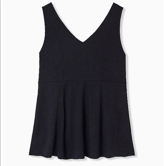 NWT Torrid Black Jacquard Fit and Flare Tank - Picture 2 of 6